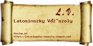 Latosinszky Vászoly névjegykártya